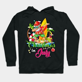 Christmas in July dabbing Santa Hawaiian Summer Surf Surfing Surfer Hoodie